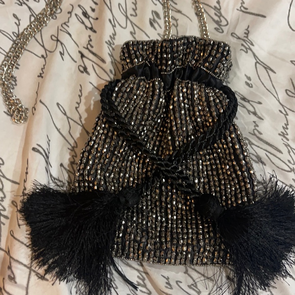 Express embellished rhinestone bag pouch